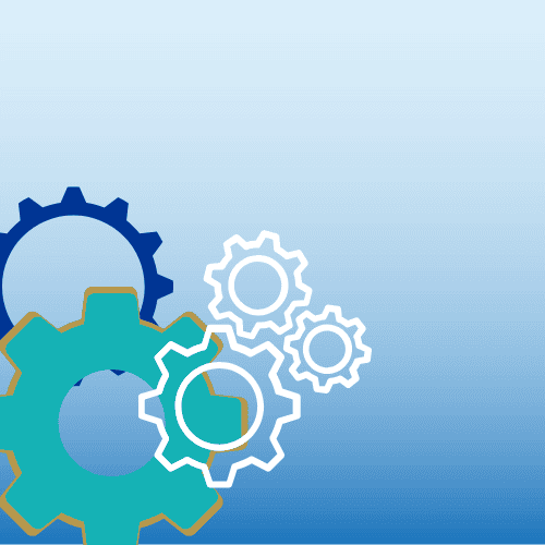 mixed gears on a blue fading background